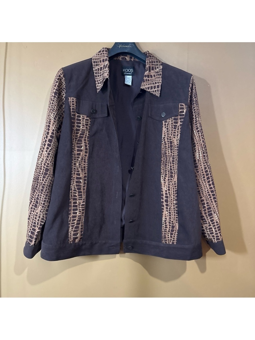 Koos of Course! Blazer Jacket size Small Purple Black Artsy Career Casual Sz. 1X